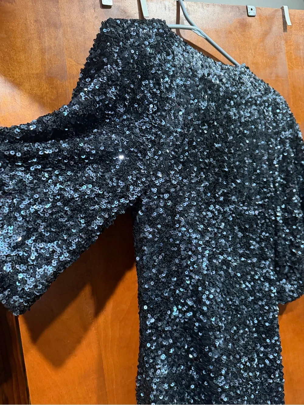 Free People Black Sequin V-Neck Tunic